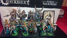 12 Figurines Peintes.  Conquest Parabellum. Nords Walkyries. Avec Boîte.
