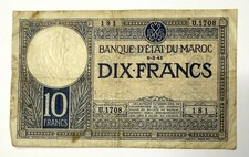 Billet Banque 10 Francs 06.03.1941 Maroc ?? Rare REF85891
