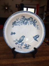 Ancien Plat creux en faïence de LONGWY modèle MESANGE XIXème collection