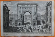 VAN DER AA Gravure originale c1725 PORTE SAINT-DENIS Paris Ludovico Magno