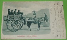 CPA CARTE POSTALE 1899 ITALIE SICILE PALERME PALERMO CARRO SICILIANO