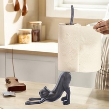 Porte-serviettes en papier en forme de chat en fonte, porte-serviettes de