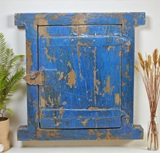 Antique Panneau Bois Décoration Petit Fenêtre Ancienne Fabriqués À La Main Peint