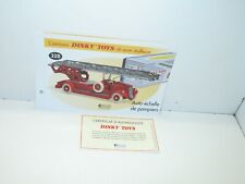 1 fiche + certif. DINKY TOYS ATLAS repro ref 32 D, Auto-échelle pompier delahaye