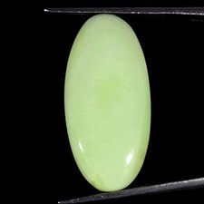 17.40Cts Naturel Citron Chrysoprase Ovale Cabochon Perdre Pierre Précieuse