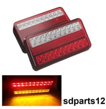 2 Feux Arrière 12V LED 4 Fonctions Pour Remorque Camion Fourgon 20 LED E marque