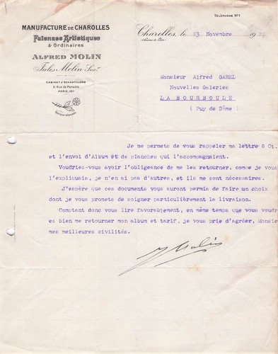 Charolles faiencier molin - 71,