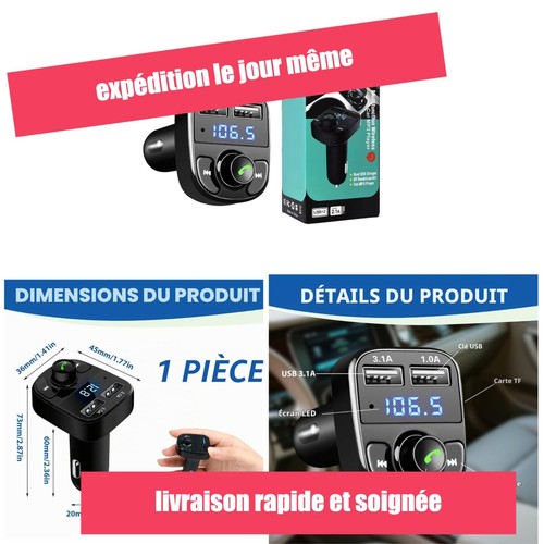 Transmetteur bluetooth - fm,