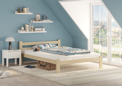 Lit double matrimonial - , bois