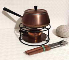 Ensemble fondue en cuivre