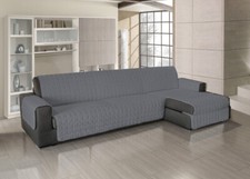 Housse Matelassé Pour Canapés Avec Peninsula En Couleur Unie Couleur Anthracite