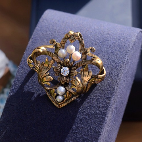 Collier pendentif broche - pendentif, doré