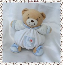 Doudou Peluche Boule Ours Kaloo Marin Blanc Bleu