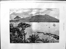 Original Old Antique Print