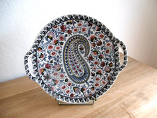 PLAT A ANSES FAIENCE GIEN DECOR CACHEMIRE.