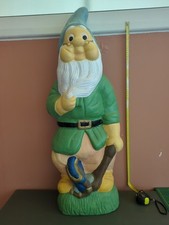 Grand nain de jardin décoratif 90 cm – Résine peinte – Style vintage