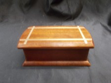 Ancienne Boîte à timbres acajou massif  et  laiton  3 compartiments