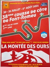 Programme 38ème COURSE DE COTE FONT ROMEU 2021 FFSA CERDAGNE VHC VHRS automobile