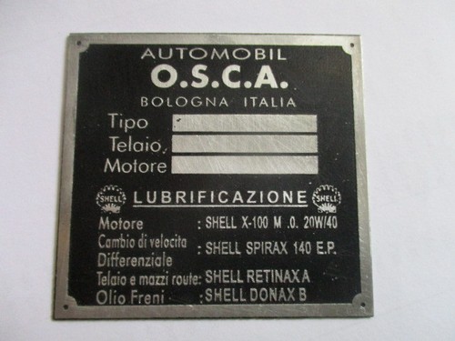 Osca fiat 1500 1600 plaque - 1600,