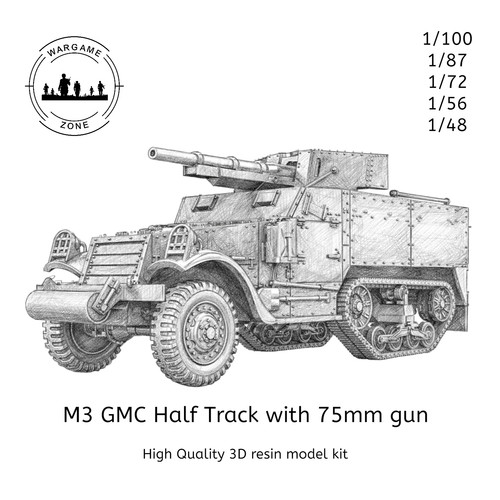 Gmc half track with 75mm - m3,