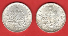 LOT ARGENT 2 PIÈCES DE 5
