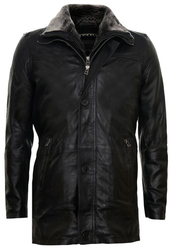 Veste cuir noir - pour, homme