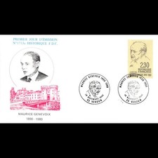 FDC n° 1713a - Maurice Genevoix - 10/11/1990 Verdun