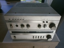 MICRO CHAINE AIWA  2 ELEMENTS AMPLI et TUNER VINTAGE - BON ETAT - NO LAMPE TUBE