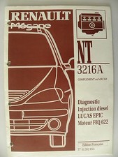 Manuel d'atelier Renault MEGANE NT 3216 A Diagnostic Inj diesel LUCAS EPIC mot