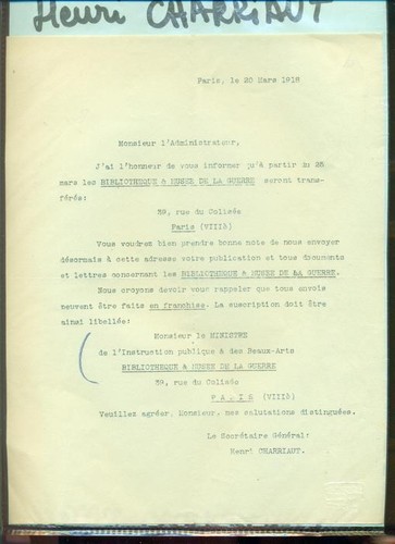 Lettre dactylographiée datée - dactylographiée,