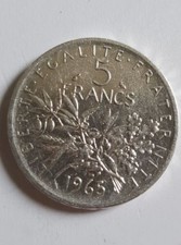 RARE - Pièce de 5 FR Francs Argent 1965 TTB - Semeuse - Envoi rapide et gratuit