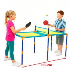 Portable Table Tennis Ping Pong Ensemble Enfants Pliable 133cm Raquettes Filet