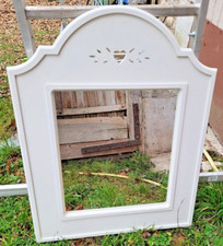 Miroir mural en bois peint blanc larg 60 haut 76 cm