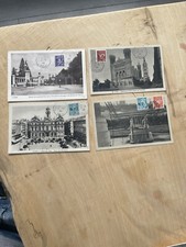 lot de 4 anciennes cartes postale Timbre libération RF Lyon Terreaux Perrache