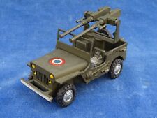 RARE ! FRANCE JOUET GEVARM 1:43 JEEP WILLYS MITRAILLEUSE - A REPARER To repair