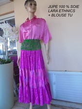 JUPE LONGUE 100 % SOIE  MARQUE