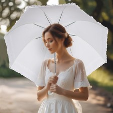 Parapluie De Mariée A2Z Pour Femmes Avec Volants En Dentelle Double Canopée Dôme