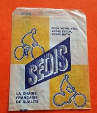 Cyclisme - ancienne Pochette sachet Pub Chaîne SEDIS vélo, cyclo, moto
