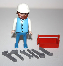 PLAYMOBIL 3745 3756 HOMME MECANICIEN CONDUCTEUR CHANTIER CAISSE A OUTILS ROUGE