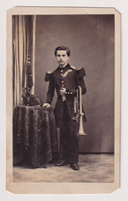 CDV Poly à Sens -Militaire Trompette Second Empire- Vintage albumen print c.1869