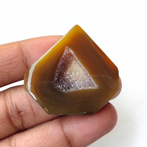 Agate onyx marron cabochon - marron,