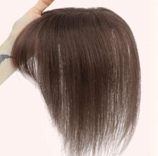 Postiche Toppers Naturelle Femme Marron Foncé Extension Cheveux Humains A Clip