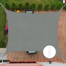 Cekene Voile d'ombrage carré imperméable et durable avec boucle gratuite - P