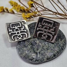 Boutons De Manchette Modernistes Brutalistes En Argent 925 Artiste Reyt France