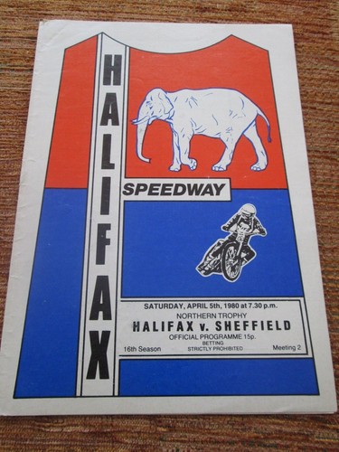 Programme speedway halifax - halifax, v