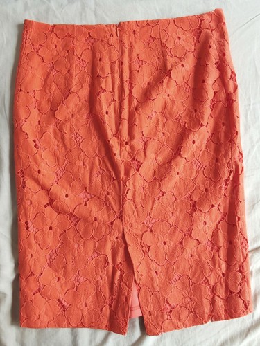 Jupe dentelle orange grain - jupe, de