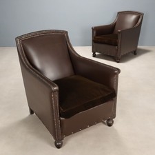 Fauteuils anciens cuir - anciens, velours