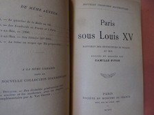 Camille Piton. Paris sous Louis XV, Rapports de police, 1ere série, 1906