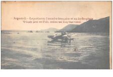 grece. n°45323 . argostoli .le port avec l escadre francaise et un hydroplane