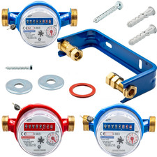 Kit complet : compteur d'eau + étrier de compteur d'eau (1/2" ou 3/4") 2029